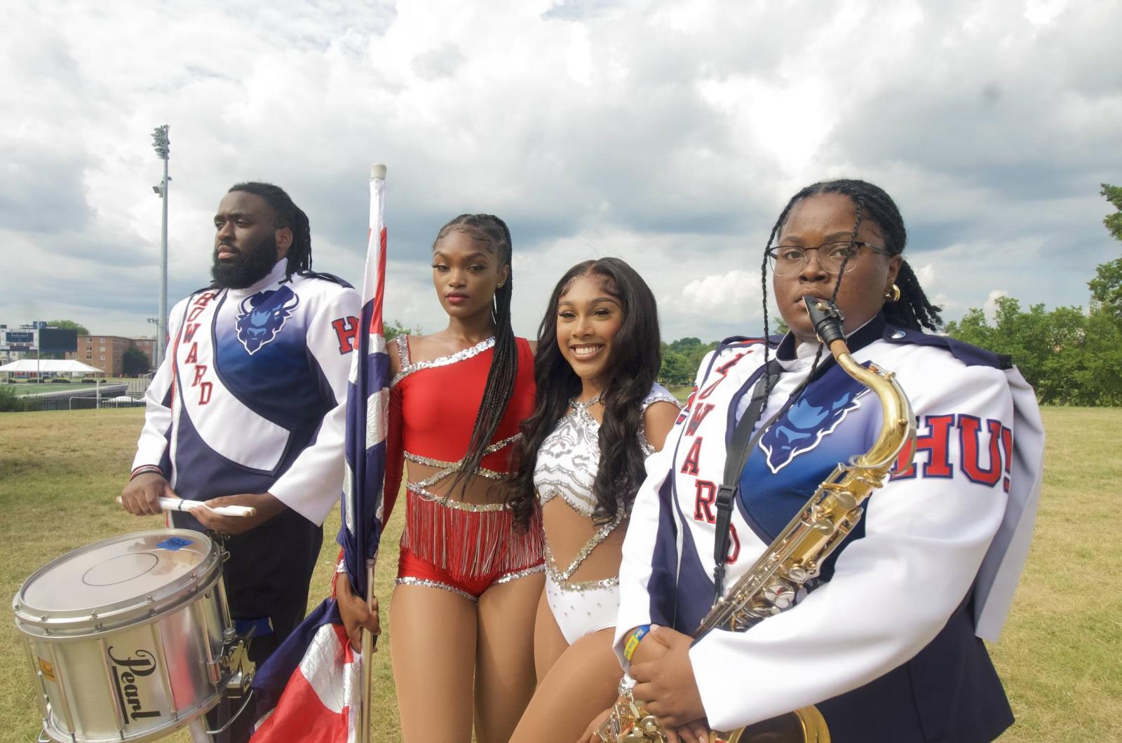 HU Showtime band leaders on the grass.