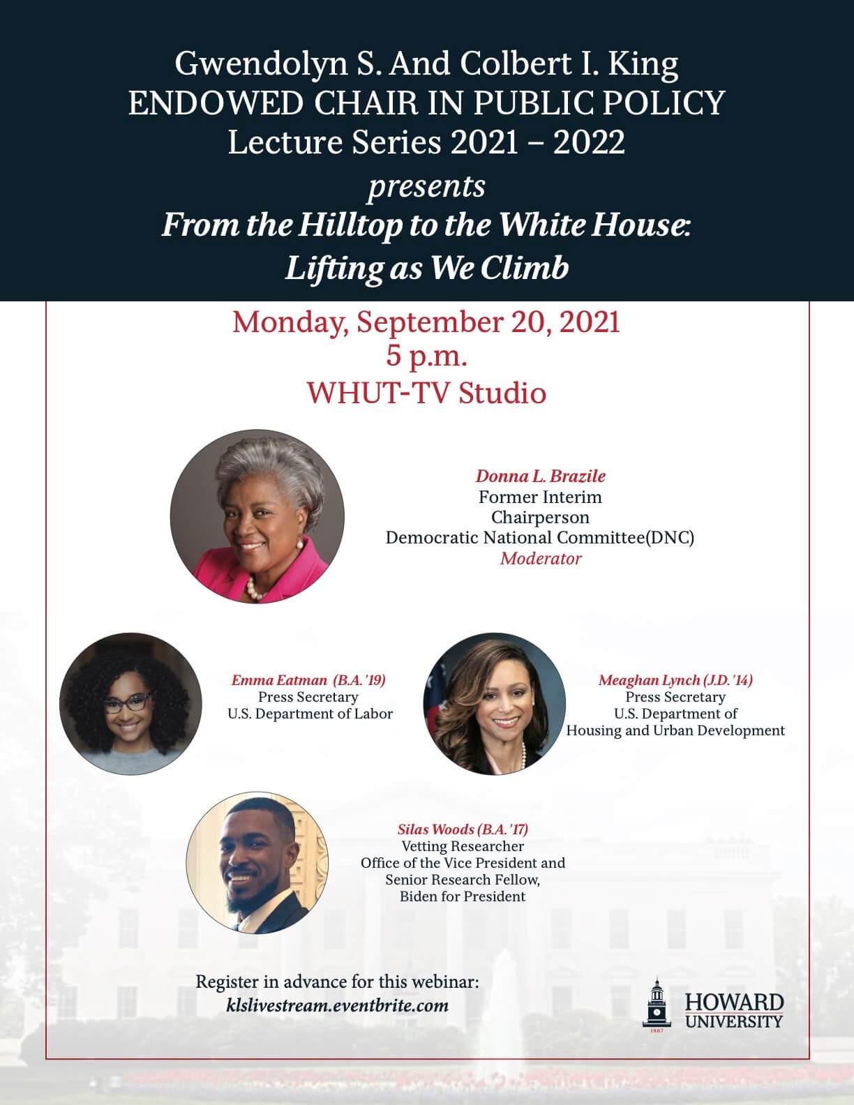 “From the Hilltop to the White House: Lifting as We Climb” King Chair Lecture