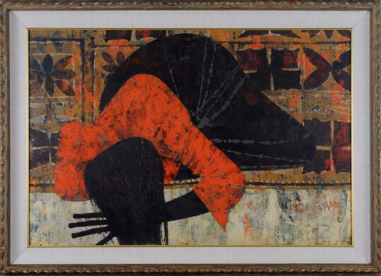 Charles McGee, “Despondency,” N.d., oil on Masonite-type panel, courtesy of Howard University Gallery of Art