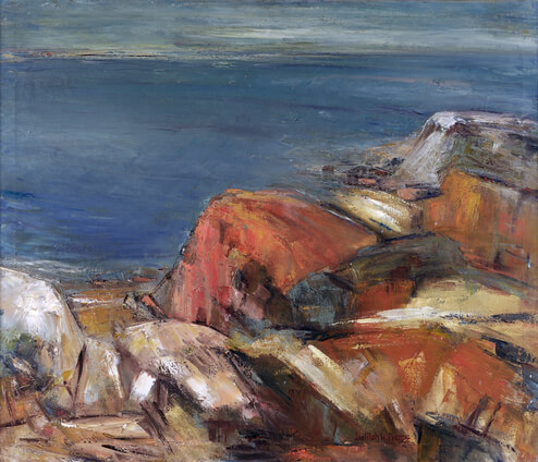 Delilah Pierce, “Gayhead Cliffs, Martha’s Vineyard,” N.d., oil on canvas, courtesy of Howard University Gallery of Art