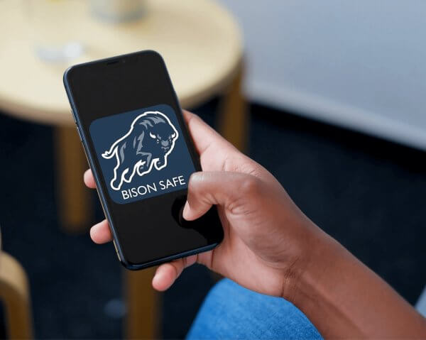 Bison_Safe_App_on_iPhone_with_student___Howard_University