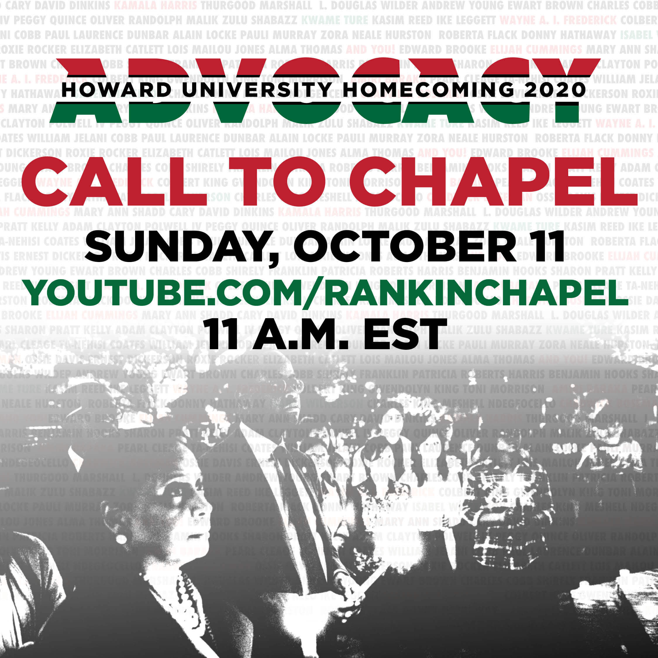 Call to Chapel Sunday Oct. 11, 11 a.m. EST