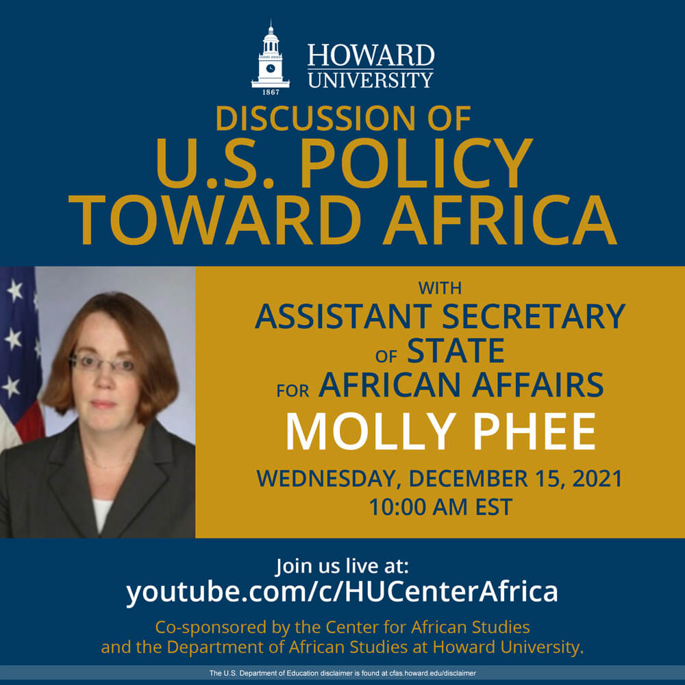 Discussion of U.S. Policy Toward Africa with Assistant Secretary of State for African Affairs, Molly Phee