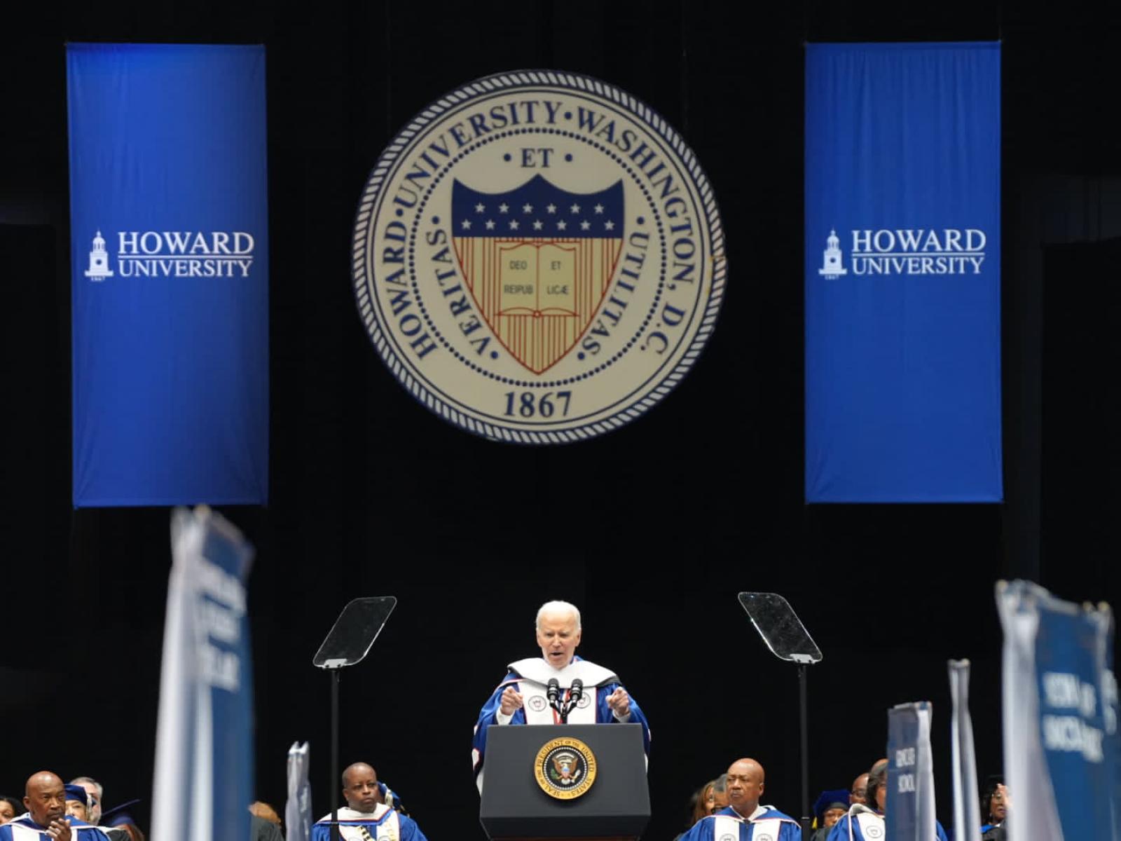 Joseph R. Biden addresses graduates and attendees of the Howard University's 155th Commencement Ceremony