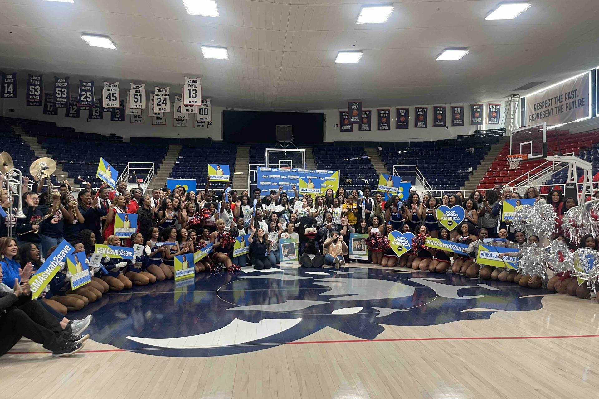 Group photo of Howard community at Be The Match event 