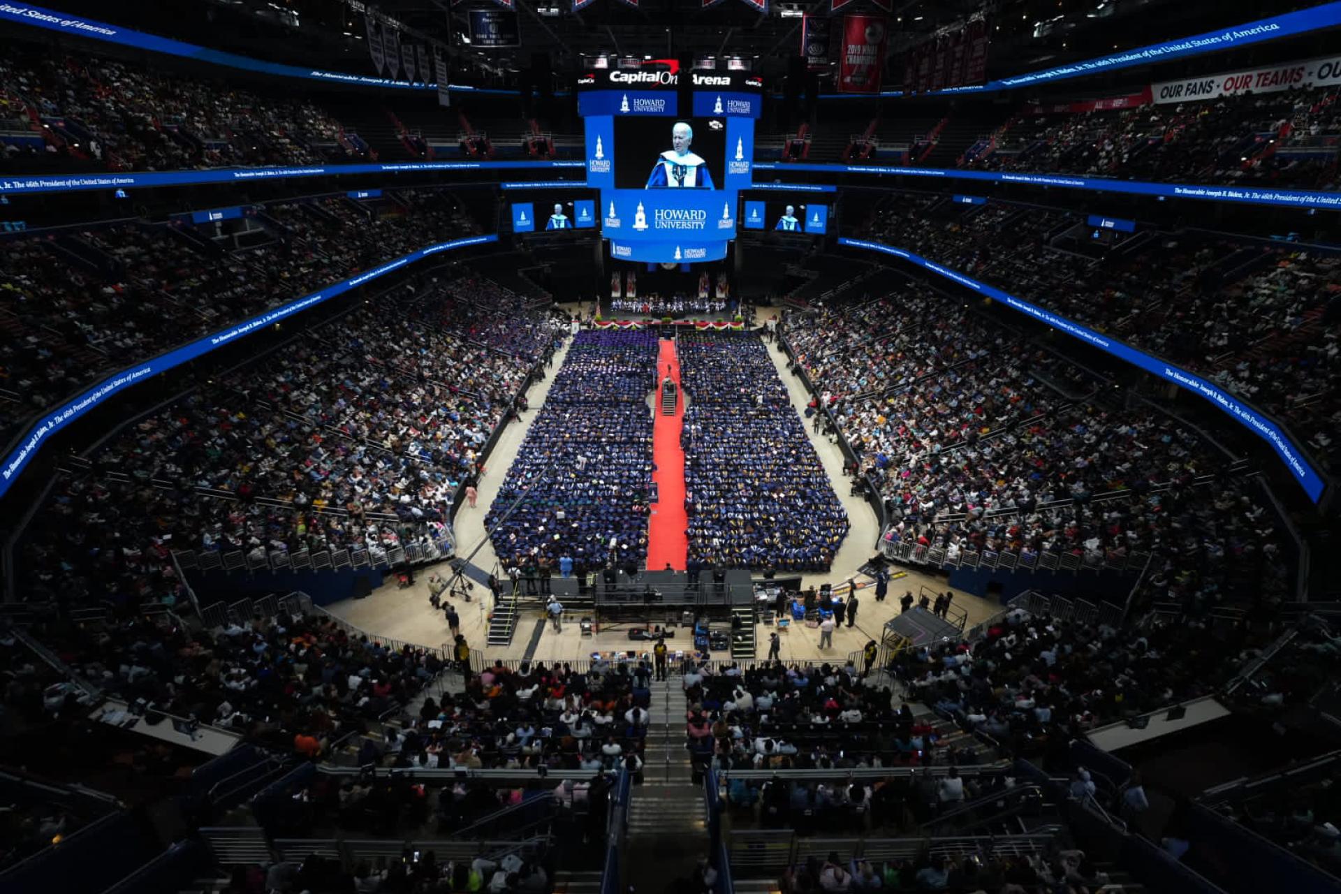 Howard University graduation overview shot