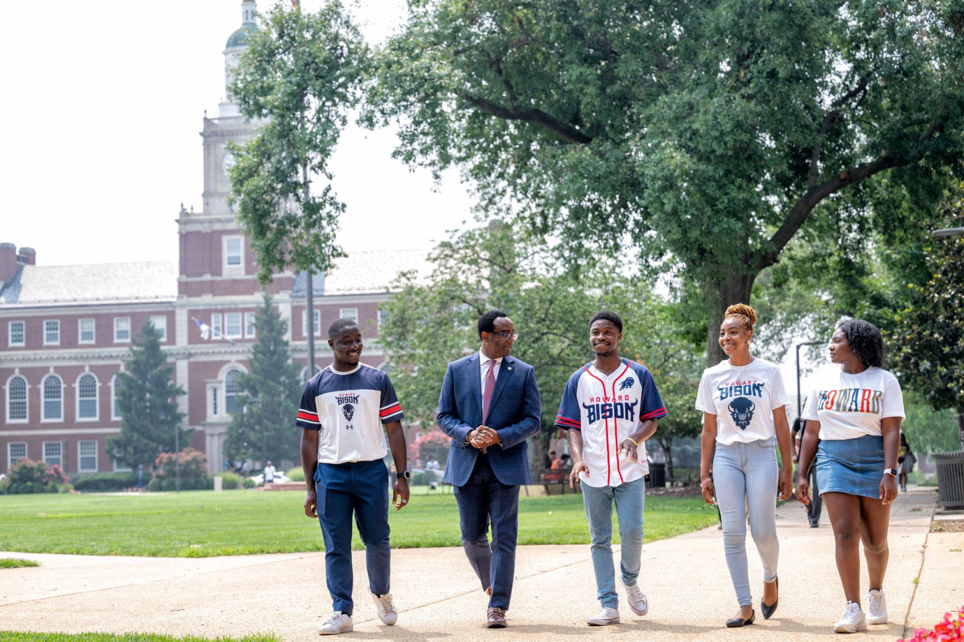 President Vinson with students