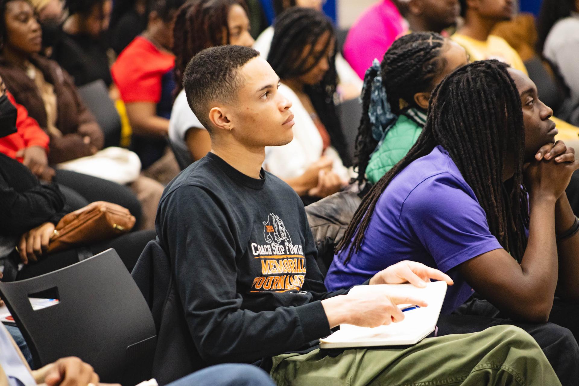 Students gathered in the Cathy Hughes School of Communications to engage in the discussion
