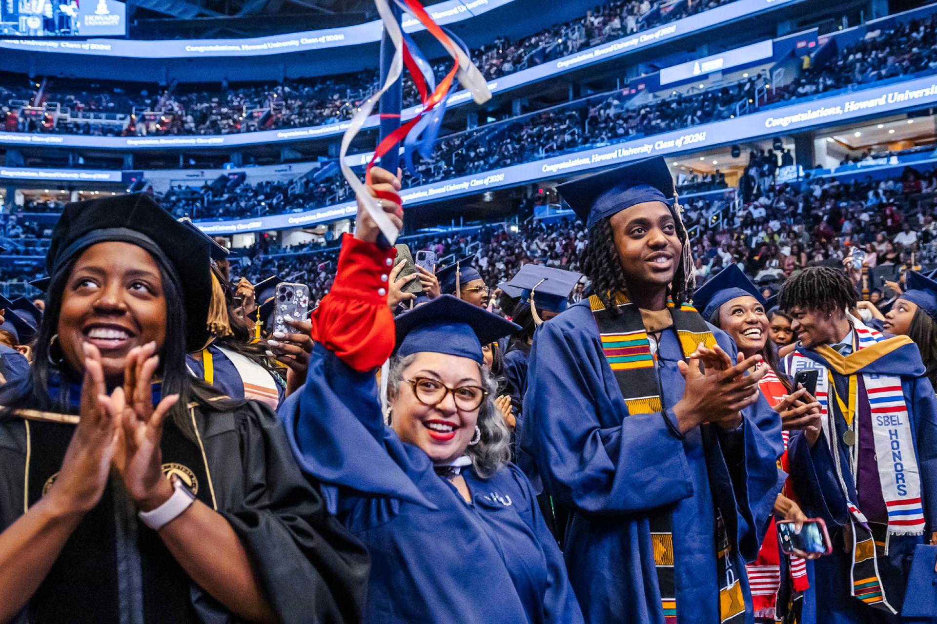 Graduates celebrate the end of the 156th Commencement, officially marking them as degreed alumni of Howard University (Photo by: Latrel Caton)