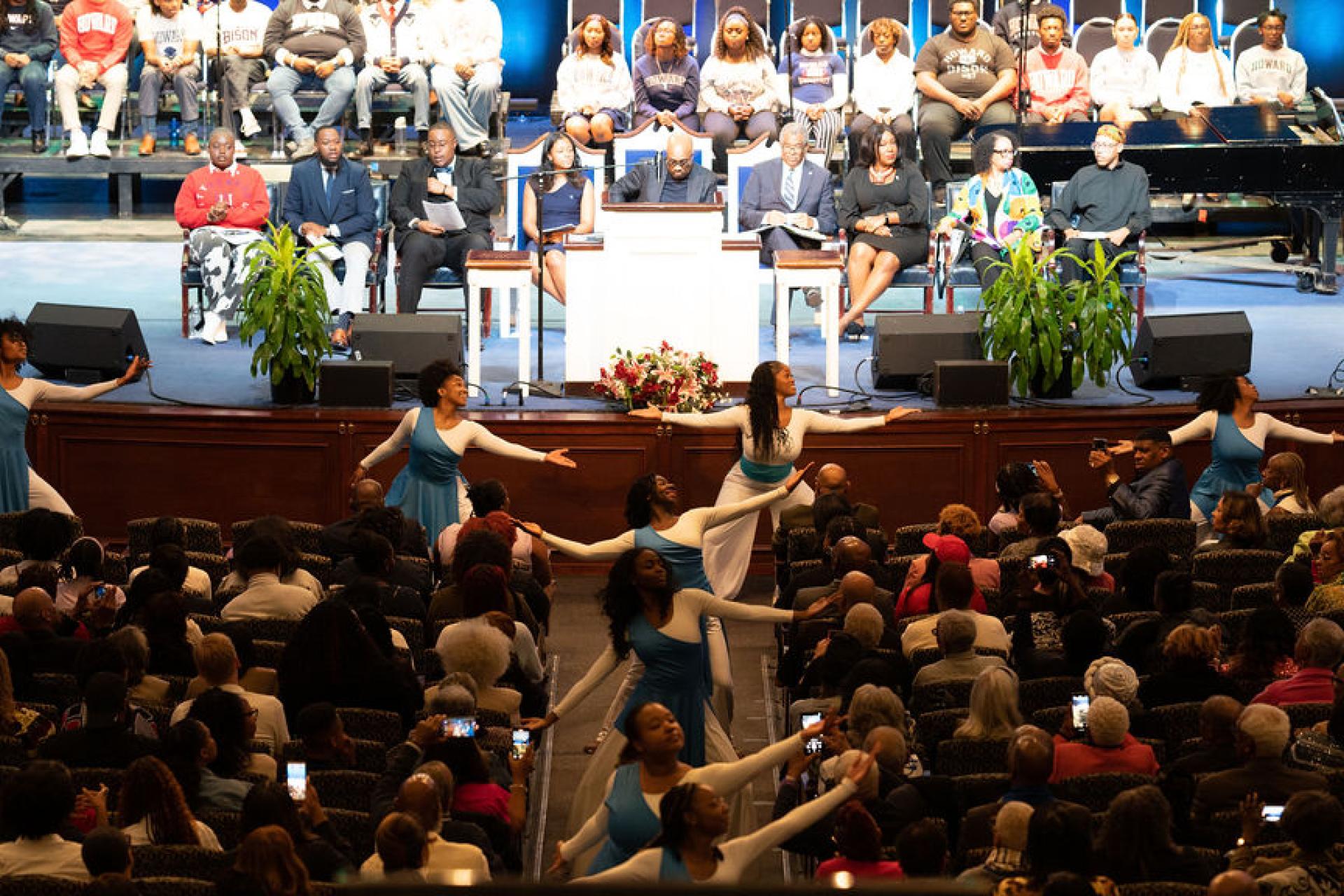 At Sunday’s Call to Chapel, attendees become invigorated by the sermon from Rev. Dr. Frederick D. Haynes III, senior pastor Dallas' Friendship-West Baptist Church. 