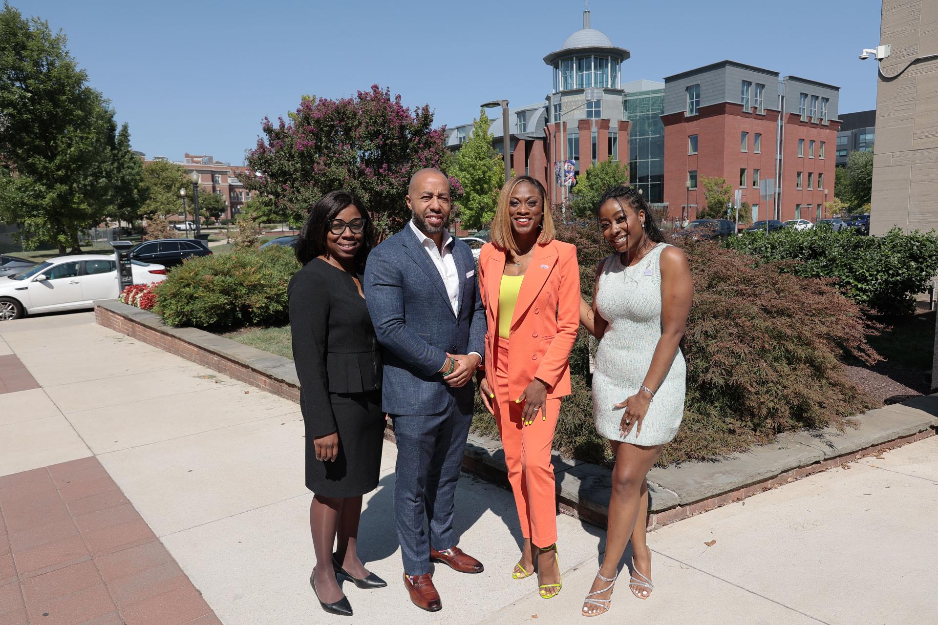 CBC Black Maternal panelists and moderator (L to R): Shari Lawson, Charles Johnson, Angelina Spicer, and Alicia Butler, pose together after conducting their session. (Source: Keenon Perry)