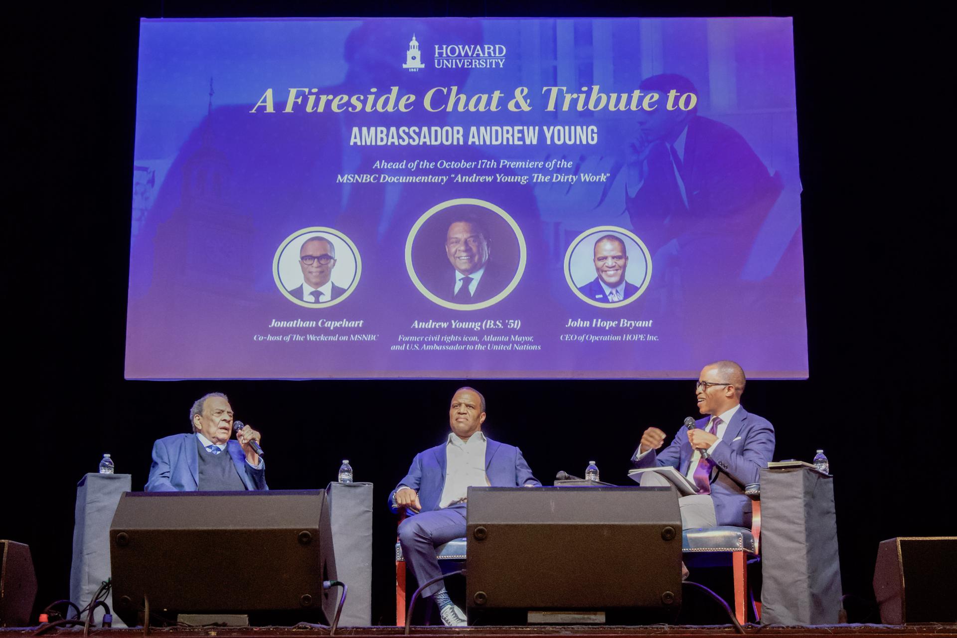 Andrew Young with Jonathan Capehart and John Hope Bryant