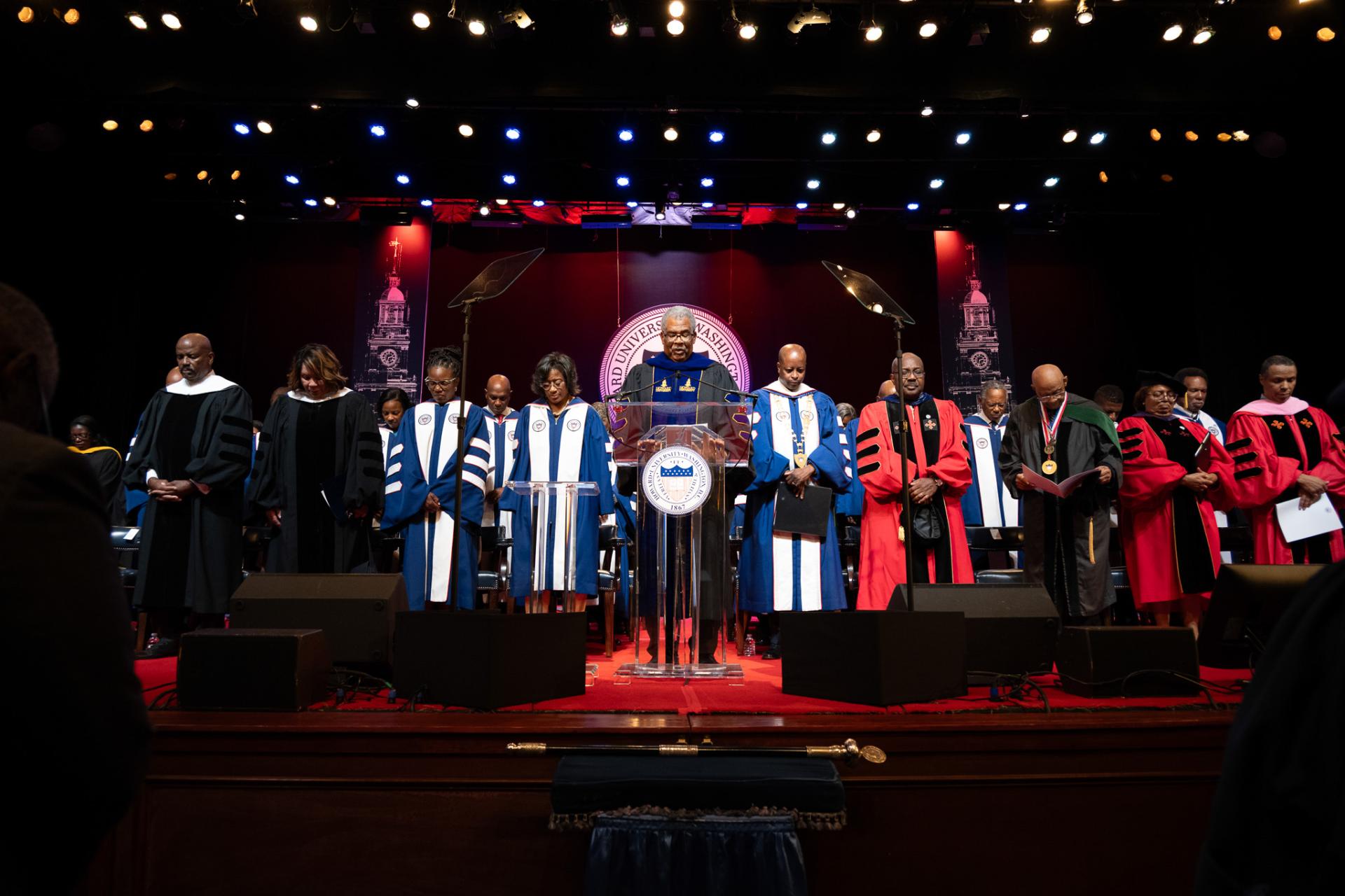 Dean Richardson leading prayer at 2026 Opening Convocation