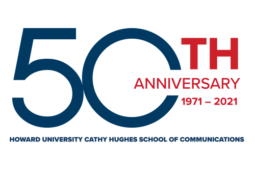 The Cathy Hughes School of Communications 50th Anniversary Logo