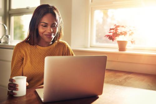 Woman Working at Laptop