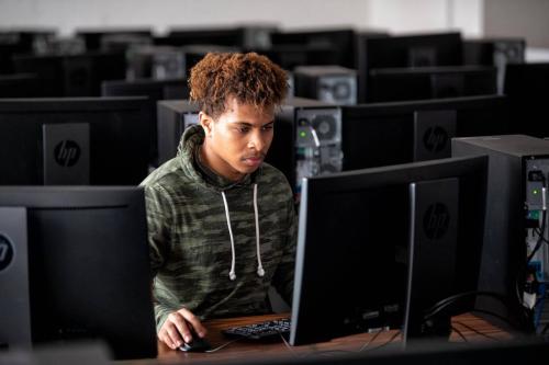 Student in Computer Lab
