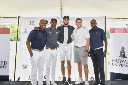 Stephen Curry and Howard Golf Team Reps and President Frederick