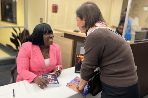 Deborah Thomas Felix and a guest at Howard University