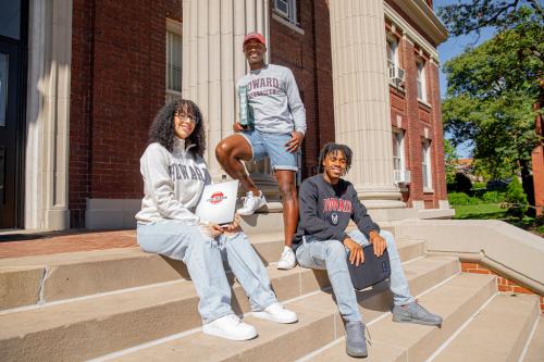 Howard University students at Douglass Hall