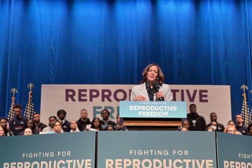 Kamala Harris visits her alma mater, Howard University to address the crowd at Cramton Auditorium for the Fighting for Reproductive Rights event