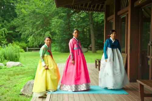My Asian - three Korean-American women in traditional dress