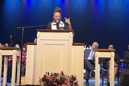 Photo of Rev. Mahogany S. Thomas at Rankin Memorial
