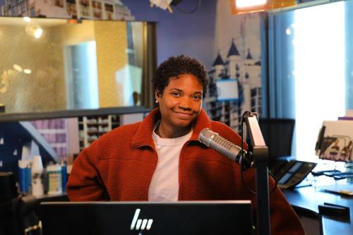 Angie Ange in the studio