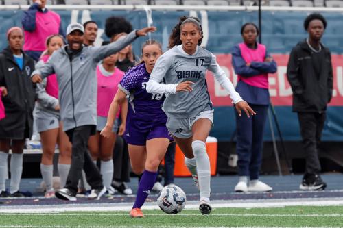  Gabriella Garcia-Terrell, who earned her second consecutive All-NEC First Team selection, leads the Bison with six goals and 13 points as they aim for back-to-back NEC championships.
