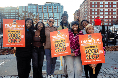HUASB volunteers and WHUR staff outside for the Food2Feed Donation drive