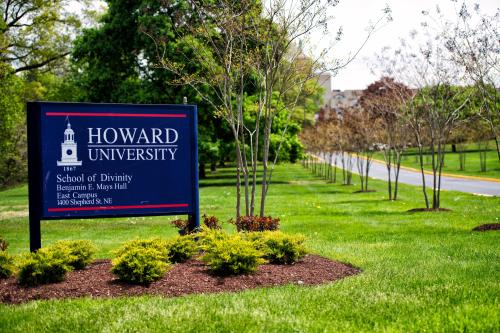 Howard University School of Divinity building sign and driveway