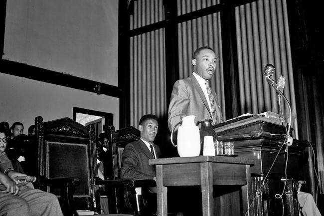 Martin Luther King, Jr. speaking at Rankin Chapel December 7, 1956