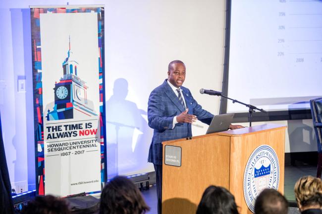 President Frederick at Podium