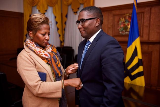 Monica Barnett and Ambassador to Barbados