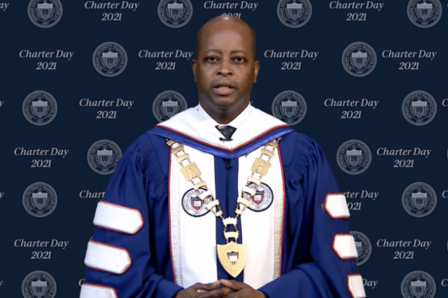 President Frederick Delivers Charter Day Address