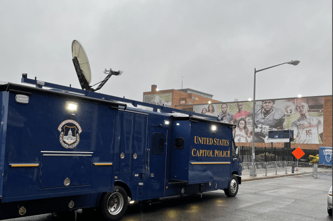 US Capitol Police mobile unit next to Green Stadium