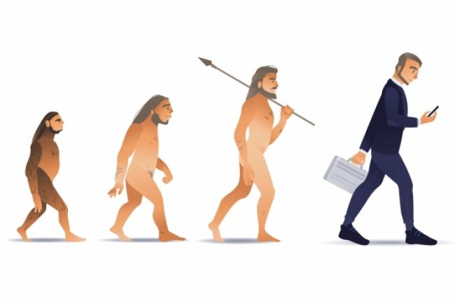 graphic showing the progression of mans evolution