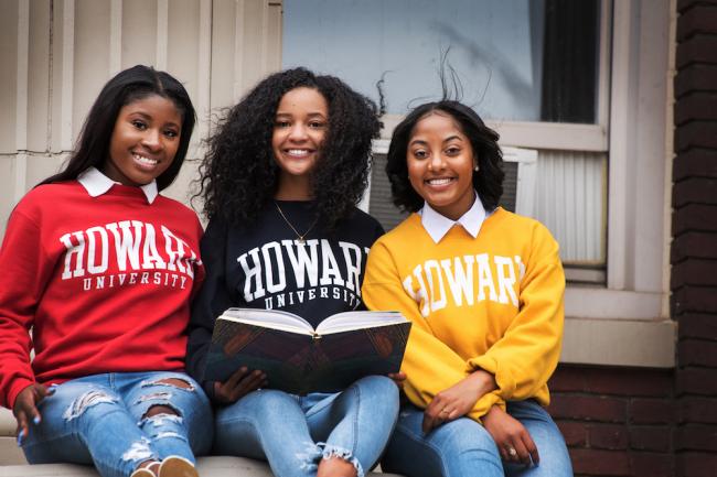 Three Students in Howard Swag