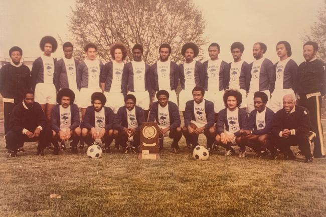 Howard University 1974 Soccer Team With Championship Trophy