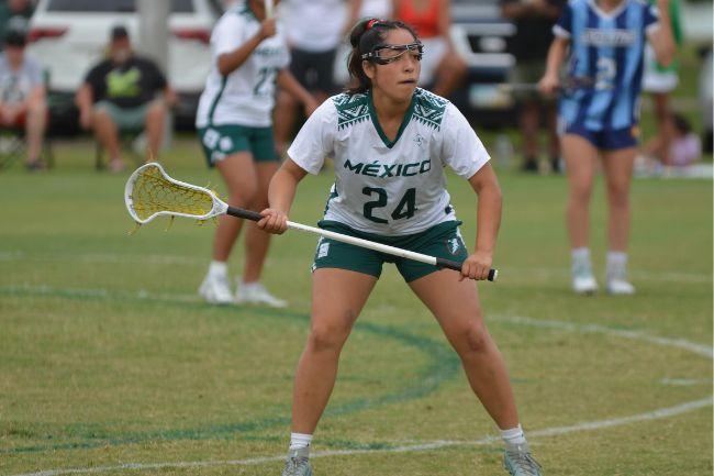 Freshman Sophia Lima on the Lacrosse field 