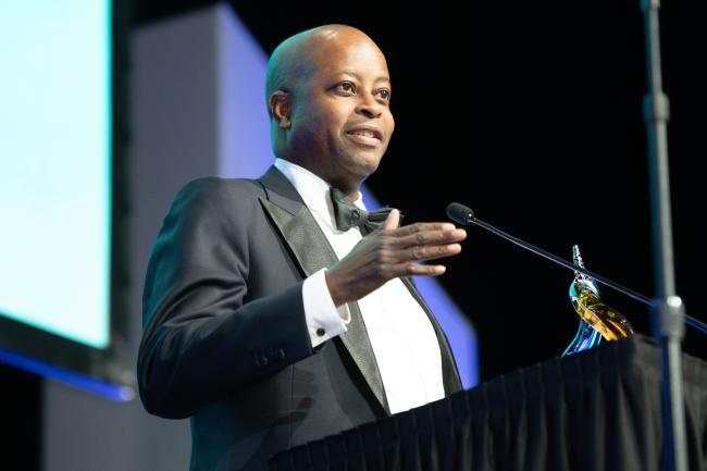 Photo of President Frederick's induction into Washington Business Hall of Fame.