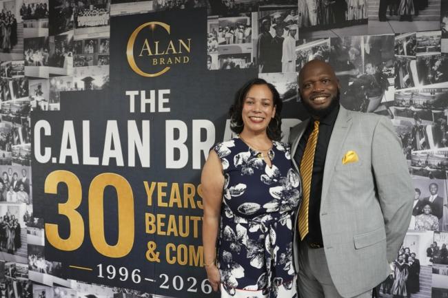 Chet Bennett and Candy Dennis at ribbon cutting