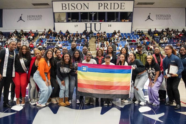 Howard Athletics Pride Night-group photo of athletes
