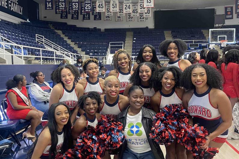 Howard University Cheerleaders pictured at Be The Match event