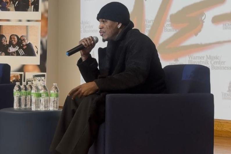 Ne-yo speaking at Blackburn