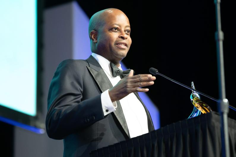 Photo of President Frederick's induction into Washington Business Hall of Fame.