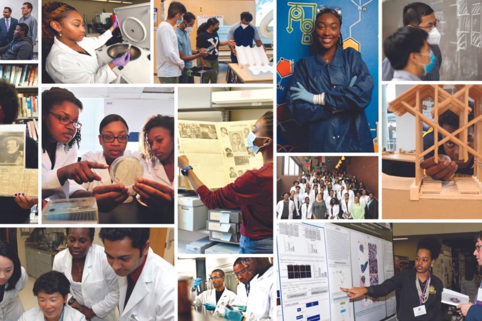 Collage of science images from various HBCUs