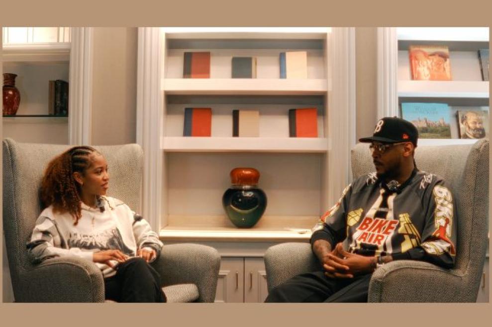 HU Student Harmony Bailey and Carmelo Anthony 