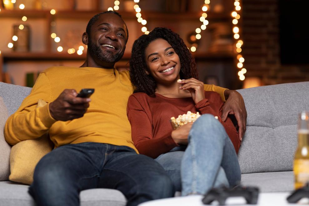 Adobe Stock image of Couple Watching TV