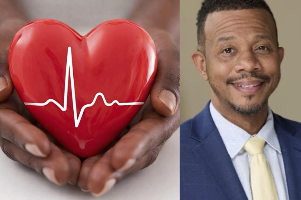 raymond yound and image of a heart in a person's hands