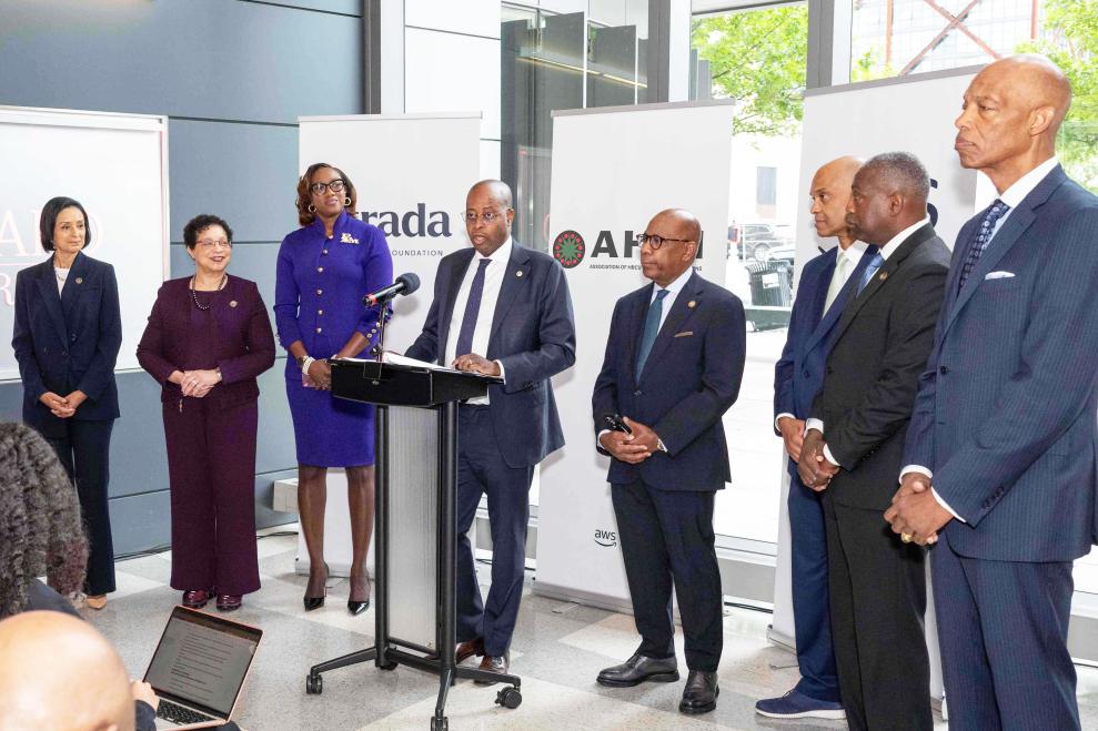 President Frederick and HBCU presidents at AHRI launch
